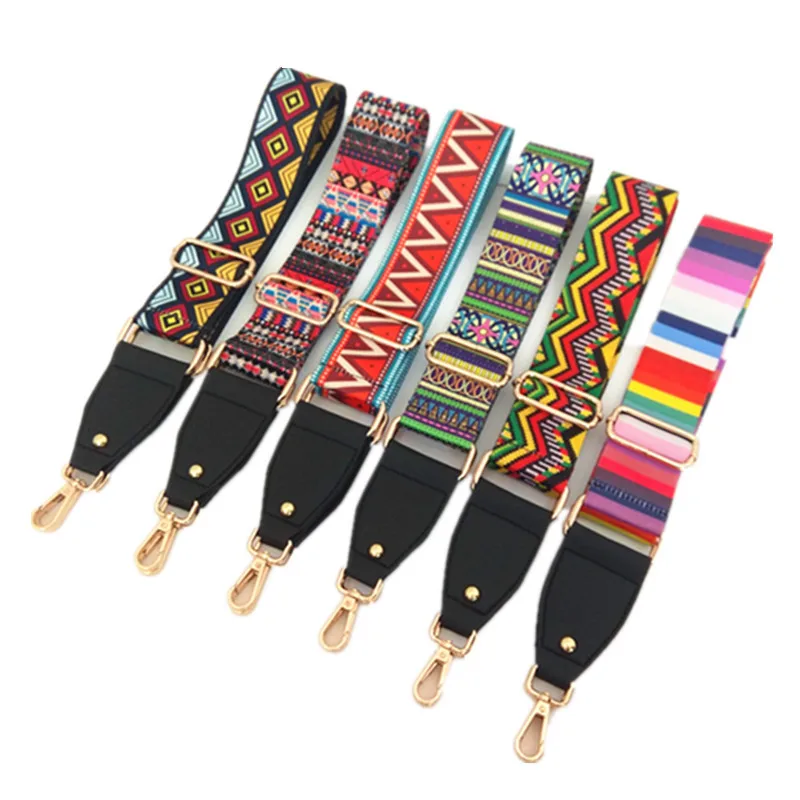 Nylon Colored Belt Bags Strap Accessories for Women Rainbow Adjustable Shoulder Hanger Handbag Straps Decorative Handle Ornamen