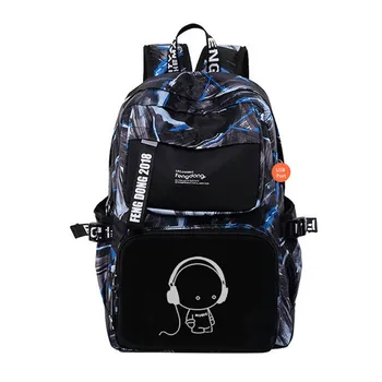 

Catoon music boys school backpack for girls female cartoon bag women travel bags 15.6 inch laptop bag kids children backpack