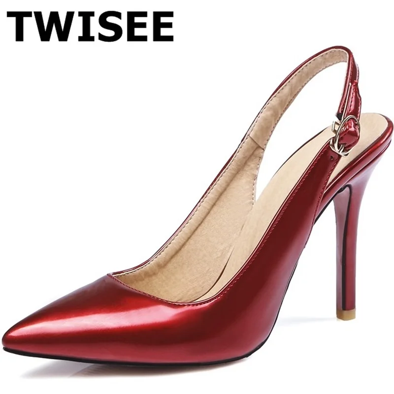 

Buckle Strap Pumps Sexy red bottom extreme High Heels Pointed Toe Women Shoes Brand Patent Leather Wedding Shoes For Women