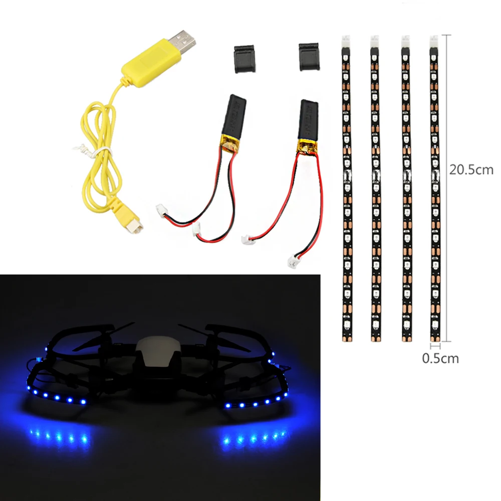 Сине белый DJI Mavic Air Guards Flash Led Light Strap для Accessories защита пропеллеров Cable светильник