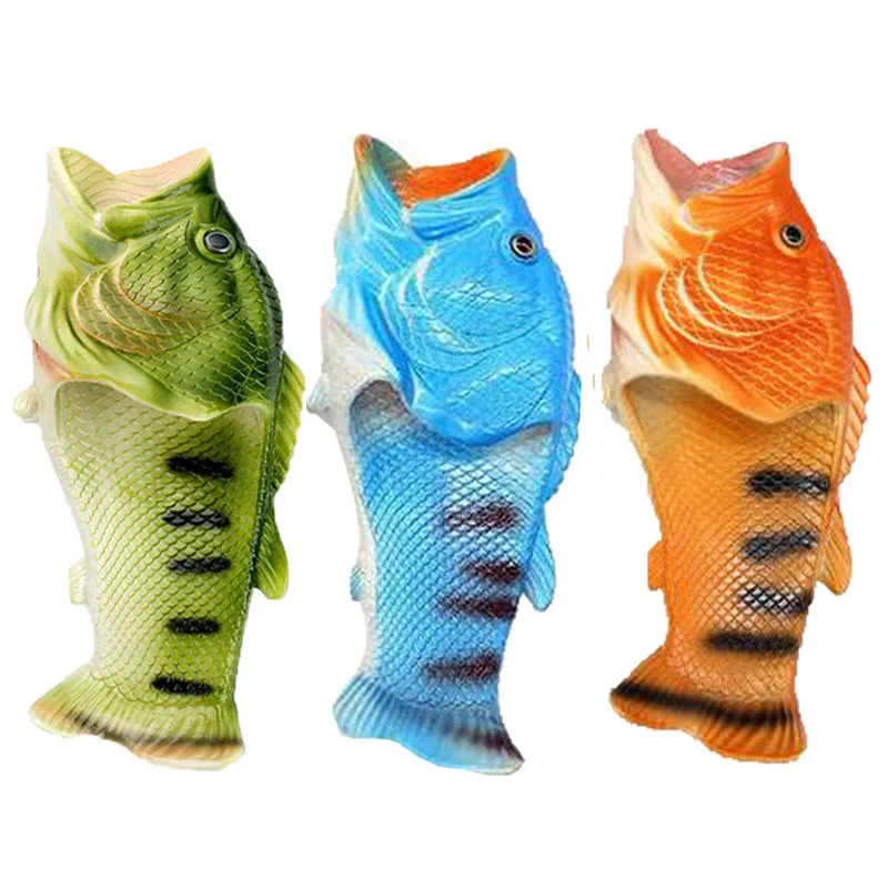 

2019 The New Men Fish SLIPERS Women Summer Outdoor Sandals and Men Beach Shoes Couple Fish Slipers Women Sports Shoes klapki