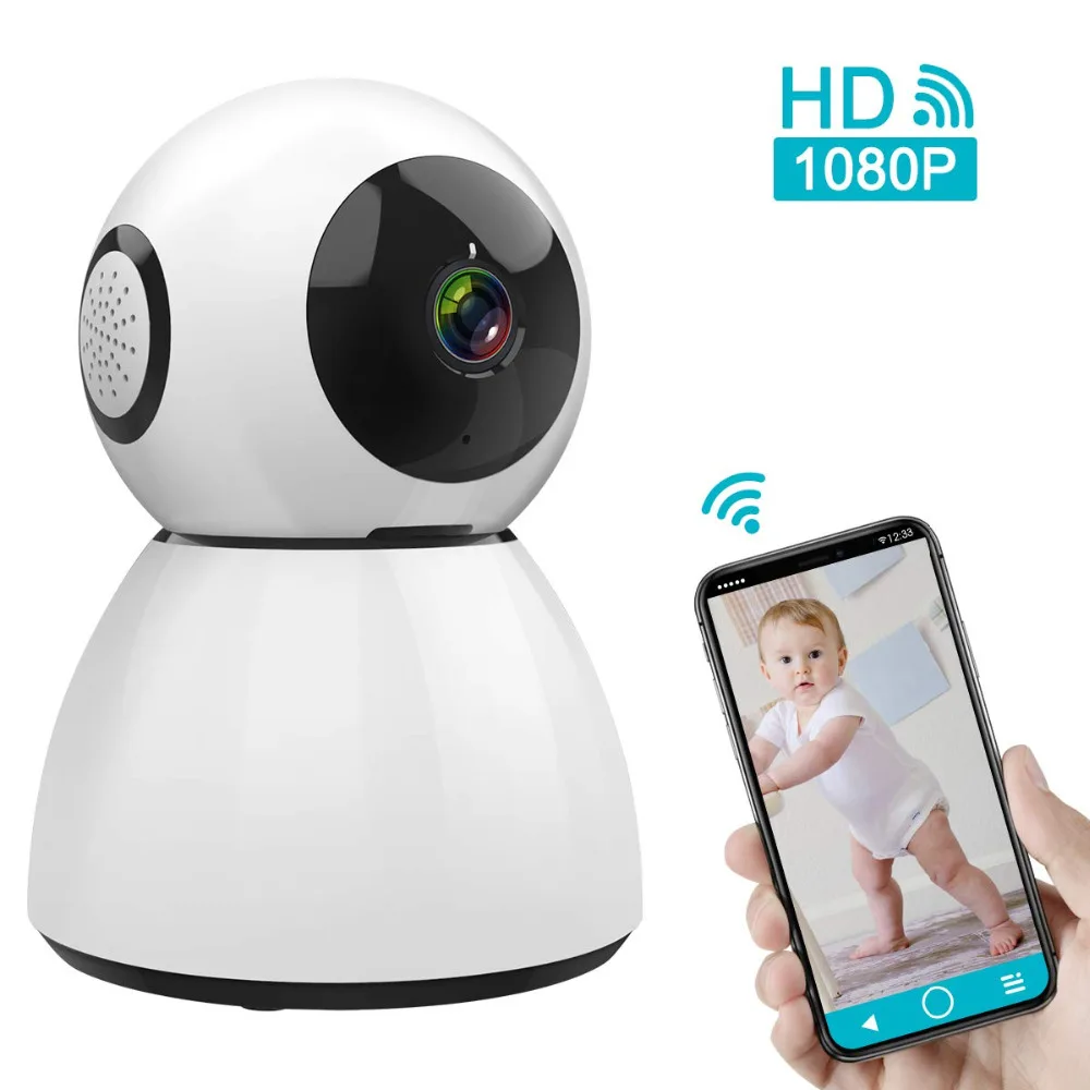 

Wireless IP Camera, 1080P HD WiFi Camera Home Security Camera Baby Monitor Support Cloud Storage Night Vision