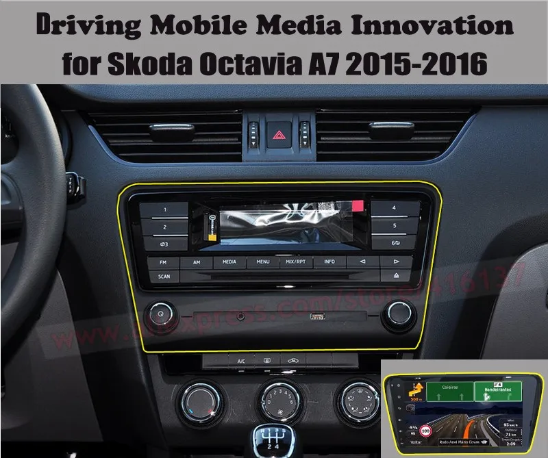 Clearance YAZH 1 din android gps navigation for skoda octavia 2012 2013 2014 2015 2016 2017 car multimedia palyer car stereo radio no dvd 0
