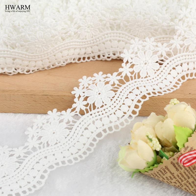 

2yard 6cm lace fabric ribbon wedding decoration for home gift High-quality new water-soluble milk silk embroidery bar code lace