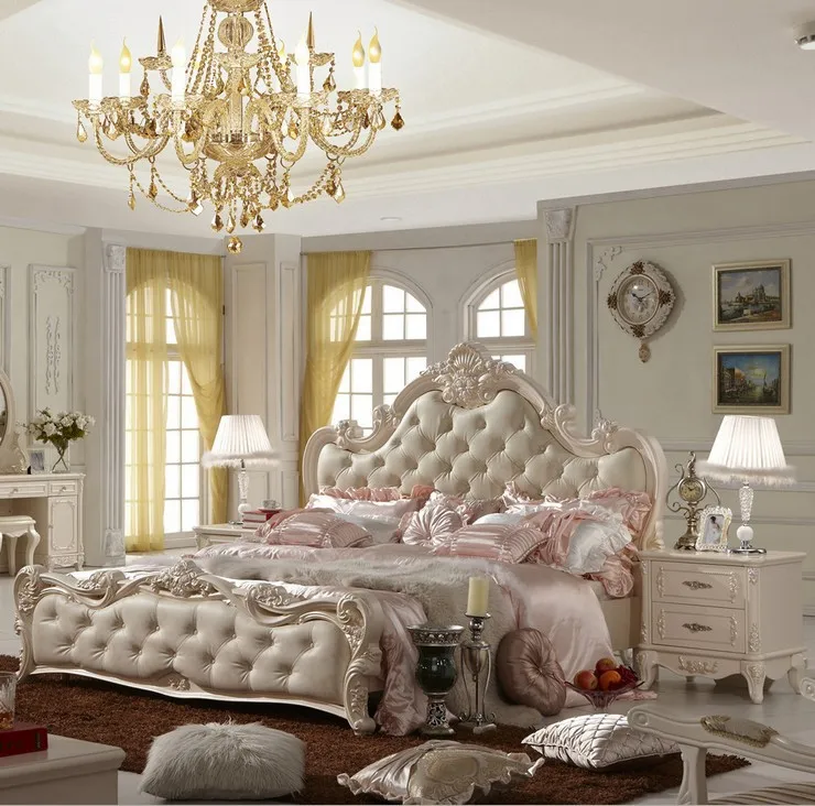 الصلبة الخشب سرير الأزياء الأوروبية الفرنسية منحوتة السرير 1.8 متر السرير مجموعة مضمد (السيد harmeet) الصلبة الخشب سرير الأزياء الأوروبية الفرنسية منحوتة السرير 1.8 متر السرير مجموعة مضمد (السيد harmeet)