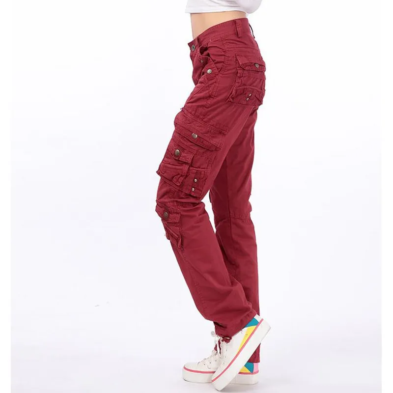 Pantalon femme, женские спортивные хлопковые брюки, свободные прямые брюки-карго с несколькими карманами, уличная одежда для девочек, штаны в стиле хип-хоп