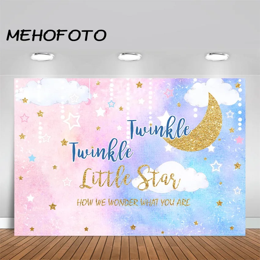 Mehofoto Twinkle Twinkle Little Star Fondali Festa Di Compleanno Baby Shower Fotografia Sfondo Per Cake Table Acquerello Decor