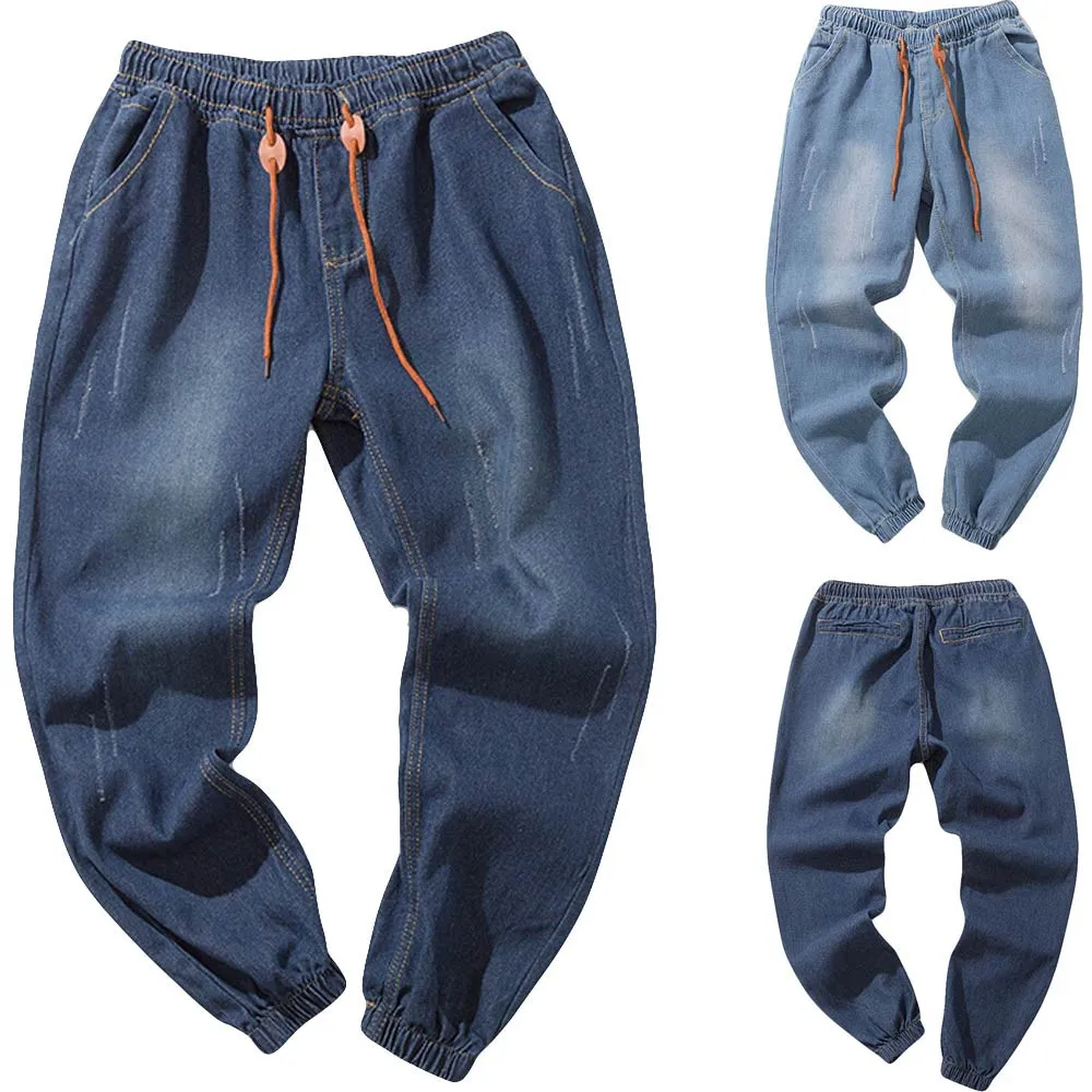 Feitong Men's Casual jeans Autumn Denim Cotton Wash Hip Hop Work Trousers Jeans Pants Work Trousers Jeans Pants ##g25