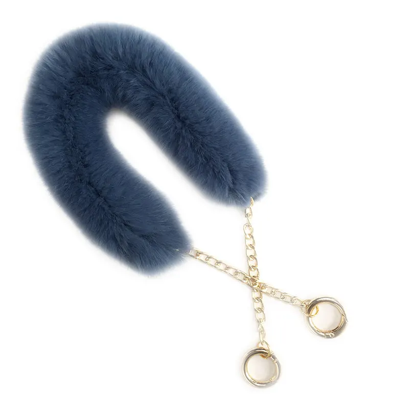 Rex Rabbit Fur Shoulder Bag Strap Women Handbag Accessories Warm Fur Bags Handle Replacement High Quality Straps For Bags