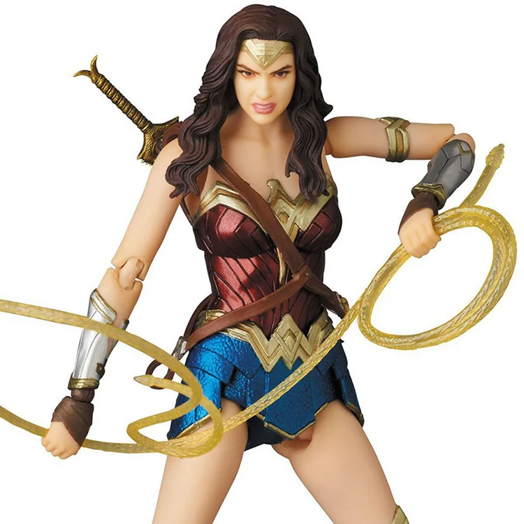 

15CM Justice League DC Anime Figure Wonder Woman Dolls MAFEX 048 Action Figure PVC Statue Bust Model Decoration toy Ver