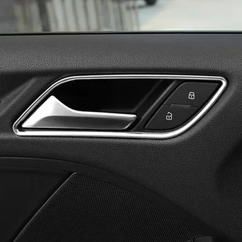 

Car Styling Doorknob Frame Decoration Frame Cover Stickers For Audi A3 8V 2013-2019 Interior Door Handles Trim Strips