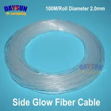 100 метров сторона свечение оптоволоконного кабеля атмосферное освещение автомобиля PMMA Универсальный диаметр 2,0 мм Край электрический провод для освещения замена