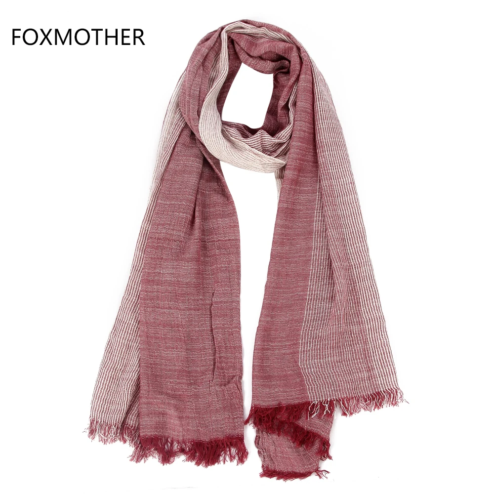 FOXMOTHER бренд осень зима мягкий темно-синий белый полосатый шарф для мужчин