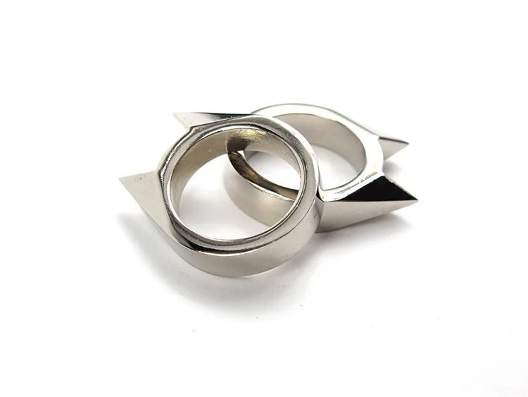 5 шт./лот, EDC, Самозащита для женщин и мужчин, безопасное кольцо для выживания, инструмент из нержавеющей стали, кольцо для защиты пальцев, инструмент - Цвет: Серебристый