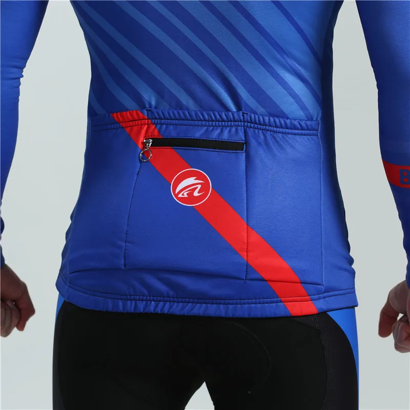 Men cycling jersey winter long sleeve fluorescence stripes bicycle jersey maillot ciclismo hombre triathlon team clothing custom