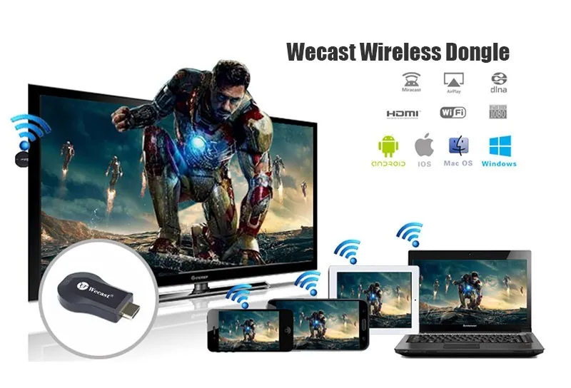 Беспроводной Wi-Fi wecast C2 Miracast DLNA ключ Дисплей AirPlay ТВ приемник ключа с экрана нажмите сокровищ