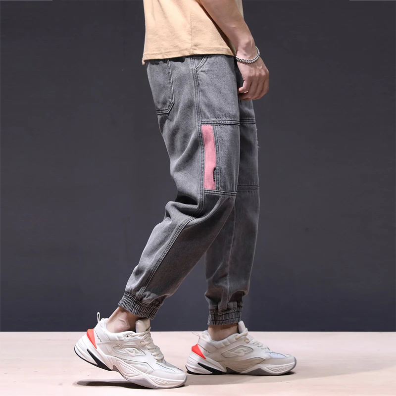 Fashion Streetwear Men Jeans Loose Fit Big Size 28-42 Spliced Ripped Jeans Men Harem Pants Slack Bottom Hip Hop Jogggers Jeans Fashion Streetwear Men Jeans Loose Fit Big Size 28-42 Spliced Ripped Jeans Men Harem Pants Slack Bottom Hip Hop Jogggers Jeans