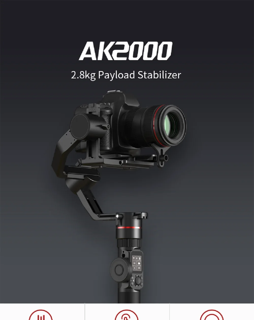 FeiyuTech AK2000 3-осевой Камера ручной шарнирный стабилизатор для камеры GoPro MaxLoad 2,8 кг для Nikon D850 sony A9 A7III A7S A7R Canon 5diii 5DSR