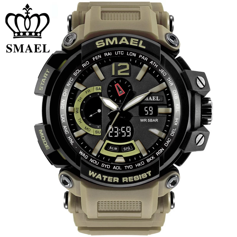 Relogio masculino, SMAEL, Брендовые спортивные часы для мужчин, 5AMT, наручные часы, цифровой светодиодный, мужские военные часы, часы для мужчин, montre homme