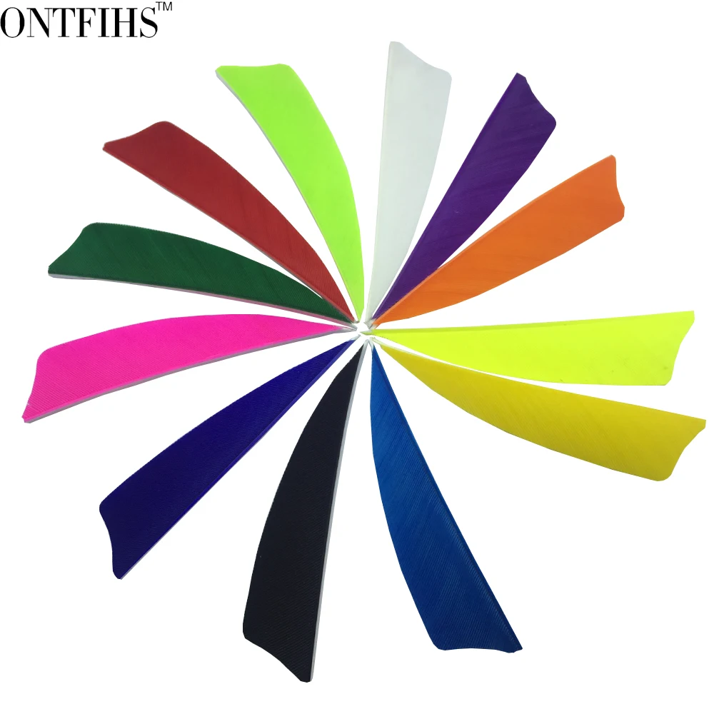 Arrow-Accessories Fletching Archery ONTFIHS FT44 Turkey Cut Shield 50pcs 3-12-Color
