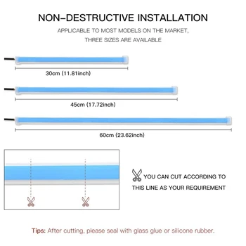 

New Ultra-Thin 2 Piece Colorful Remote Control Universal Leader Drl Daytime Running Lights Mobile Running Headlights Led Light