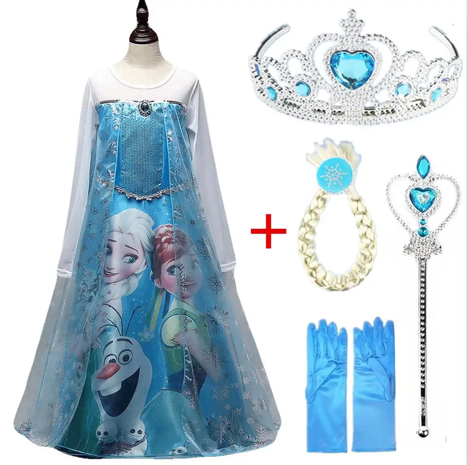 Disney Frozen Customs/Модная детская одежда для девочек платье Анны и Эльзы платья с Эльзой для маленьких девочек, детские платья принцессы, vestidos Infantis - Цвет: 1