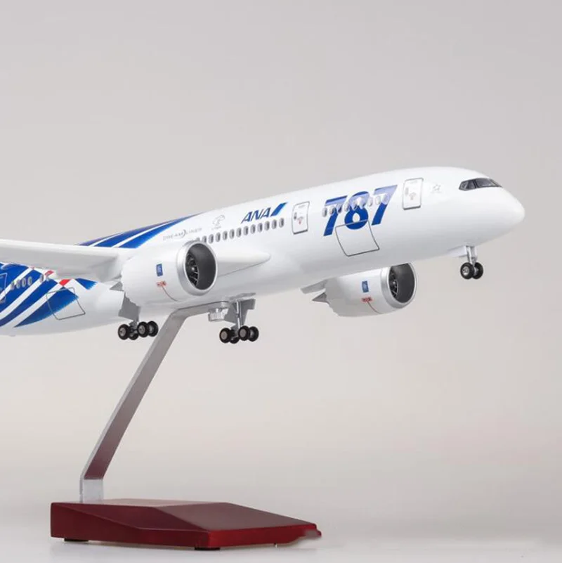 

1/130 47cm 50CM Boeing B787 Dreamliner Japan ANA Airline plane model W landing gear & light airplane kid toy fixed-wing aircraft
