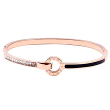 Древние римские цифры горный хрусталь золото элегантный браслет дропшиппинг женщин из нержавеющей стали Простой Браслет Подвески Браслет