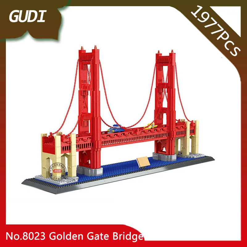 

Doinbby Store 8023 1977Pcs Street View Series Golden Gate Bridge Model Building Blocks Set Bricks Compatible with Legoings