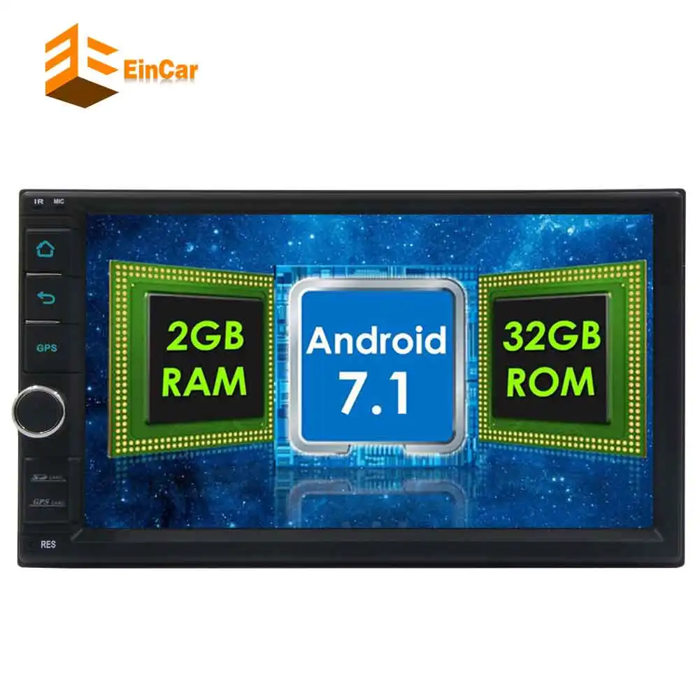 Excellent 2 Din Octa Core Android 7.1 GPS Car Stereo Radio Autoradio 32G ROM USB/3G/WIFI/1080P/SWC/Mirror link no-DVD Multimedia Player 2