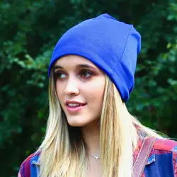 Стильные мужские и женские однотонное Джерси Slouch Beanie Basic Skull cap большой размер