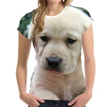 Kawaii 3D Собака: лабрадор принт женские летние футболки футболка с короткими рукавами для фитнеса Топы футболка одежда модные футболки для девочек