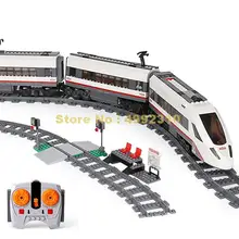 28031, 628 шт., техника, высокоскоростной пассажирский поезд, дистанционное управление, радиоуправляемые грузовики, 3 фигурки, строительные блоки, 60051 кирпичи, игрушка