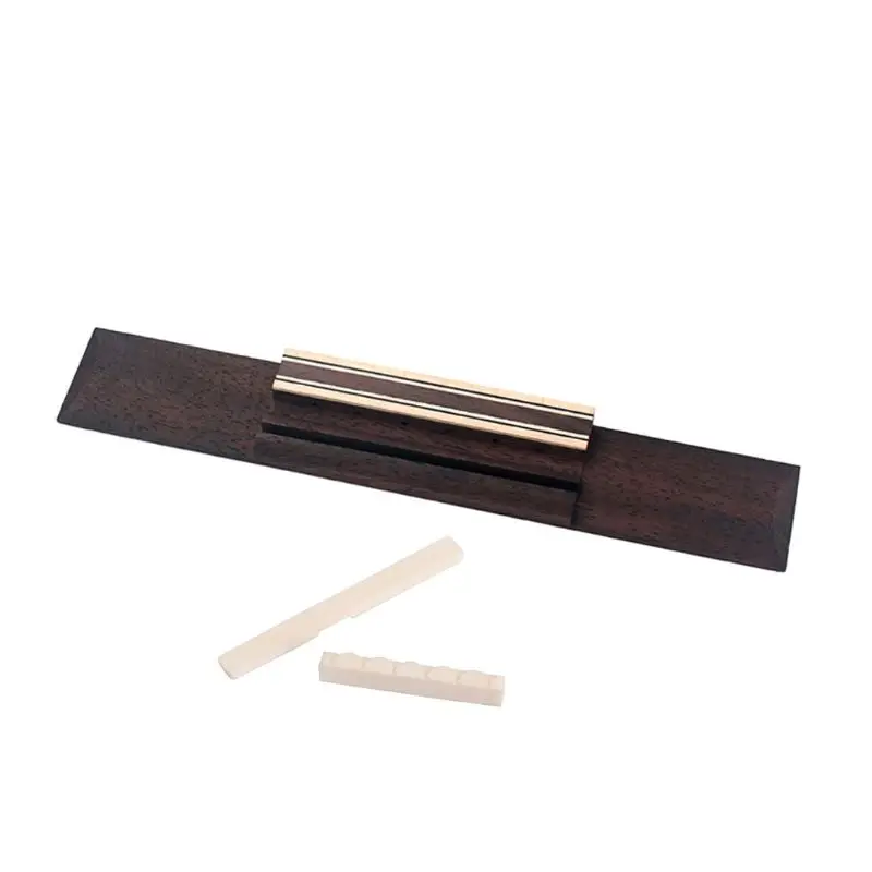 

2019 1 Set Rosewood Bridge with Bone Saddle Nut Kit for Classical Guitar Replacement Tool Mar26