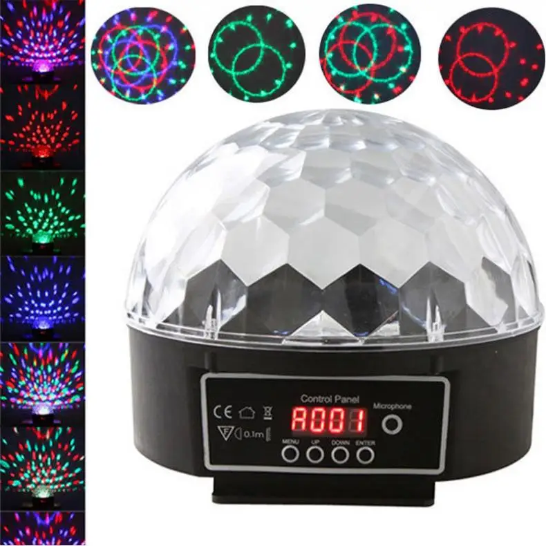 DMX512 LED RGB Crystal Magic Ball DJ Disco Stage Light Lamp Digital Lighting Effect for Party | Лампы и освещение