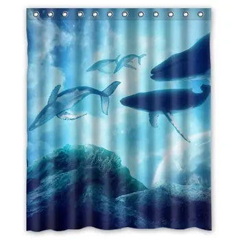 

Yestore Superior Custom Whale WaterProof Polyester Fabric 60" x 72" Shower Curtain American Style