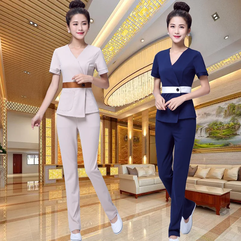 

Beautician Beauty Salon Work Clothes Women Hospital Medical Scrub Clothes Uniform Nurse Uniform Pharmacy Work Clothes L124