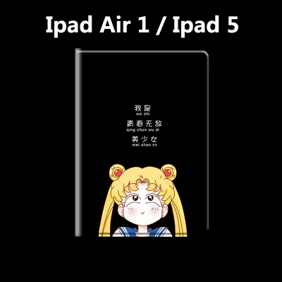 Чехол из искусственной кожи с рисунком Сейлор Мун для Apple Ipad Pro 9,7 10,5 Air 1 2 3 Min 5 Sleep Awaking Держатель подставка чехол с откидной крышкой - Цвет: 01 Ipad Air 1