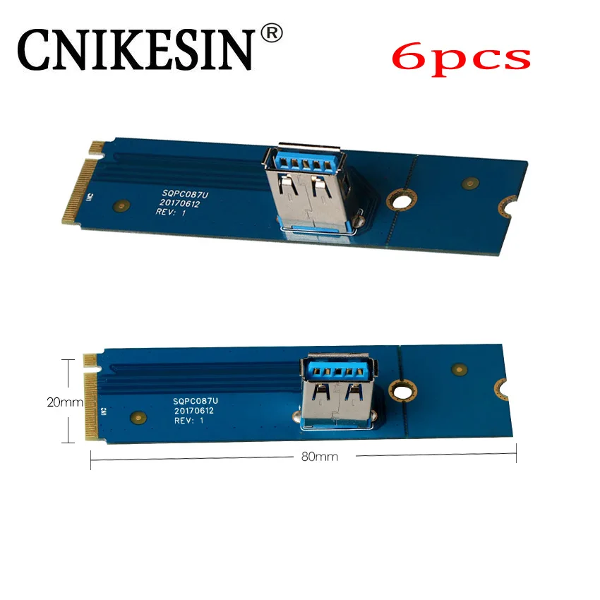 CNIKESIN 6pcs M.2 NGFF to PCI-E X16 Slot Transfer Card Mining VGA Extension Line | Электронные компоненты и