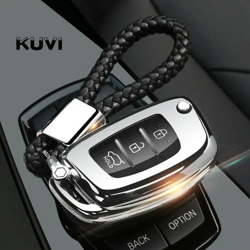 

New Soft TPU Key Cover Case Keychain For Hyundai Creta I10 I20 Tucson Elantra Santa Fe 3 Button Remote Flip Fob Cover