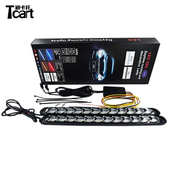 

Tcart Universal High Power 12 LED Waterproof DRL Daytime Running Light Turn lights LED Knight Rider Strip Lights Waterproof