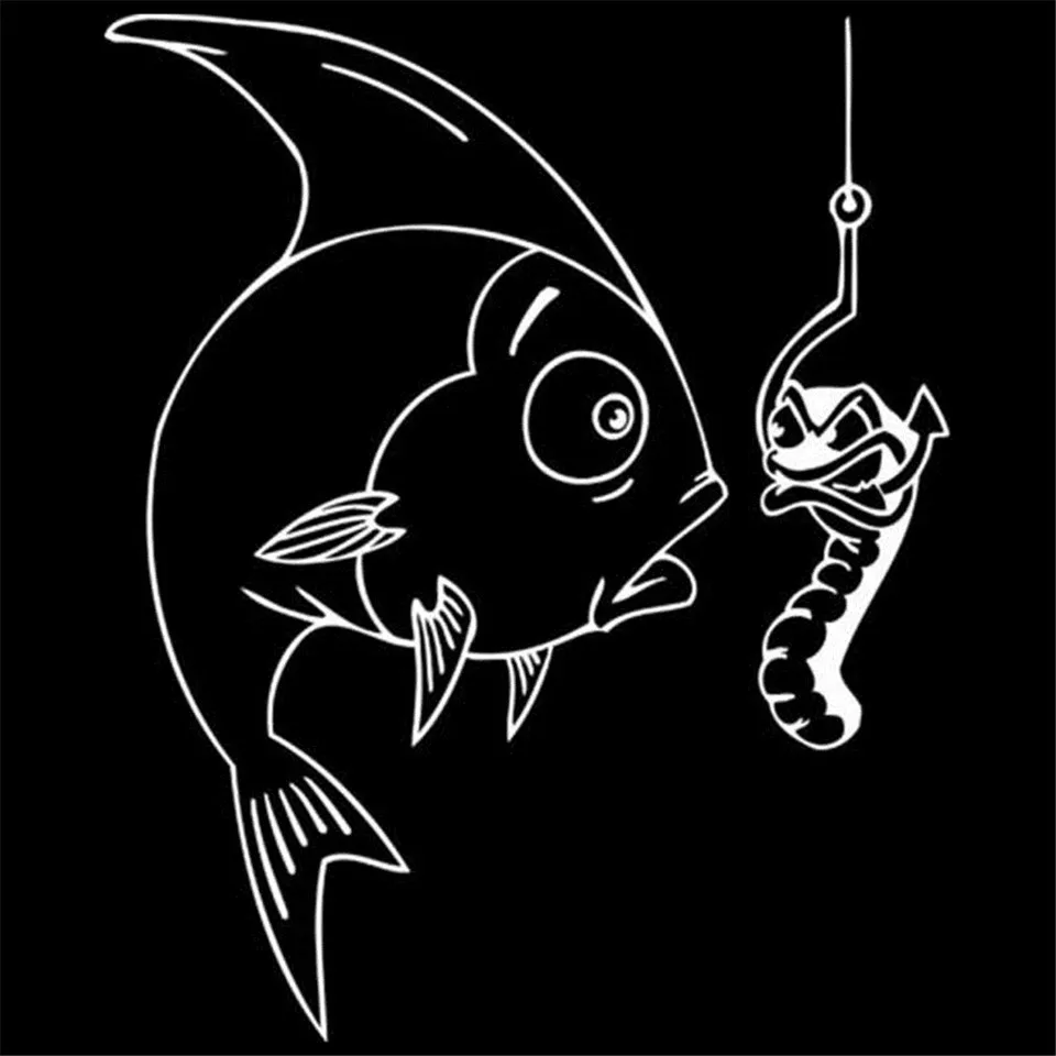 12.715.5CM Fishing Club Fish Funny Car Decal Vinyl Stickers Creative Cartoon Car Sticker  (6)
