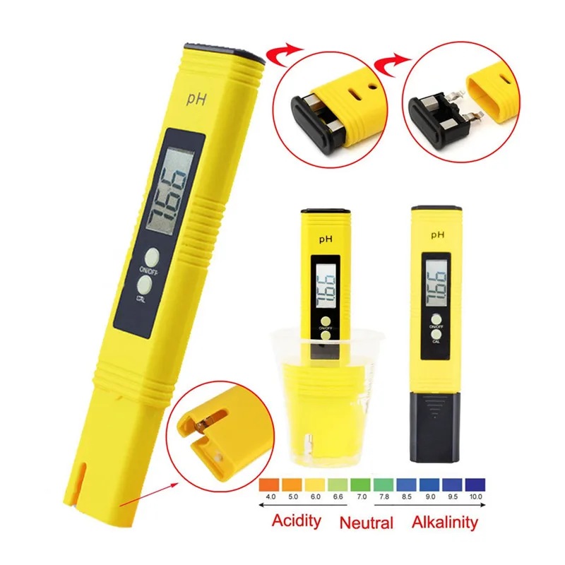 Protable Digital PH Meter Tester Metre Aquarium Pool Water Wine Urine LCD Pen Monitor Phmetro PH