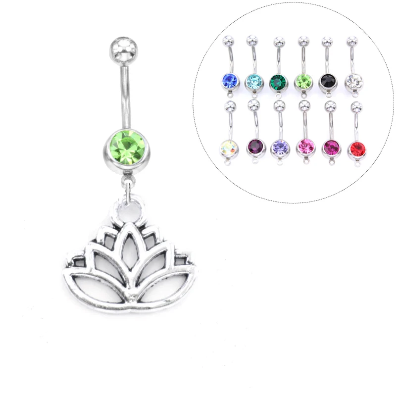 

1PC Vintage Stainless Steel Navel Piercing Silver Belly Button Rings Flower Piercings Navels Rings Sexy Body Jewelry Piercings