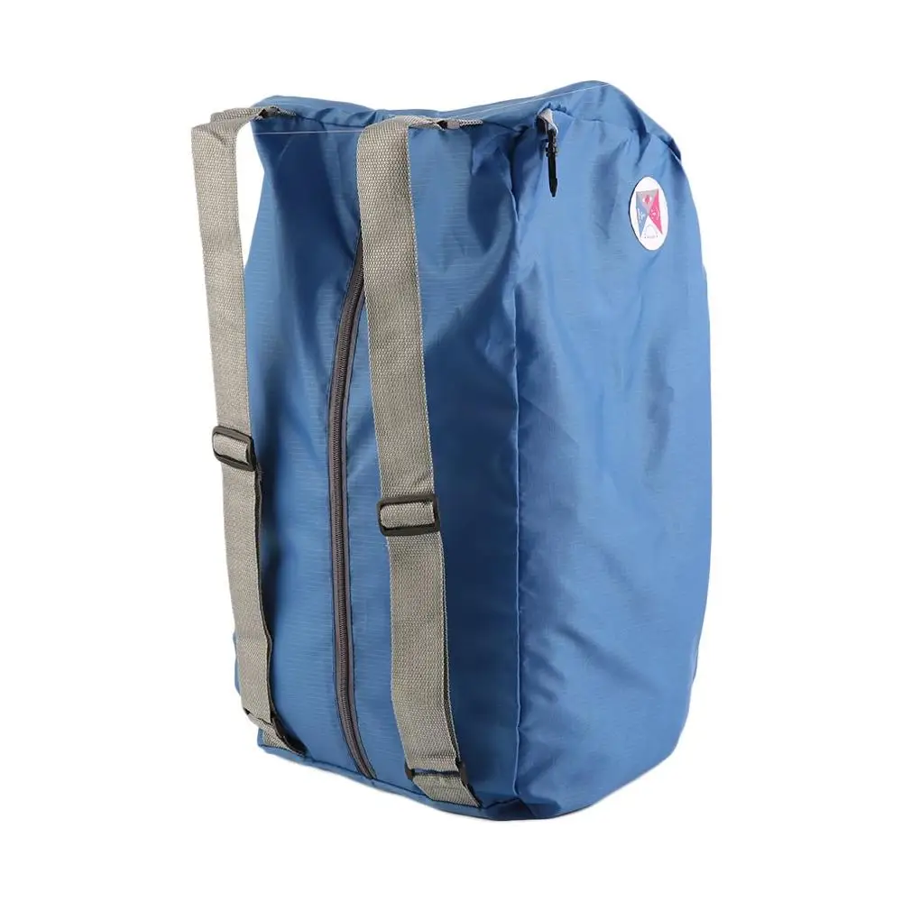 Складные однотонные спортивные рюкзаки на молнии для мужчин и женщин, сумка на плечо, складные дорожные сумки на ремне для покупок, путешествий, рюкзак, сумка - Цвет: Blue