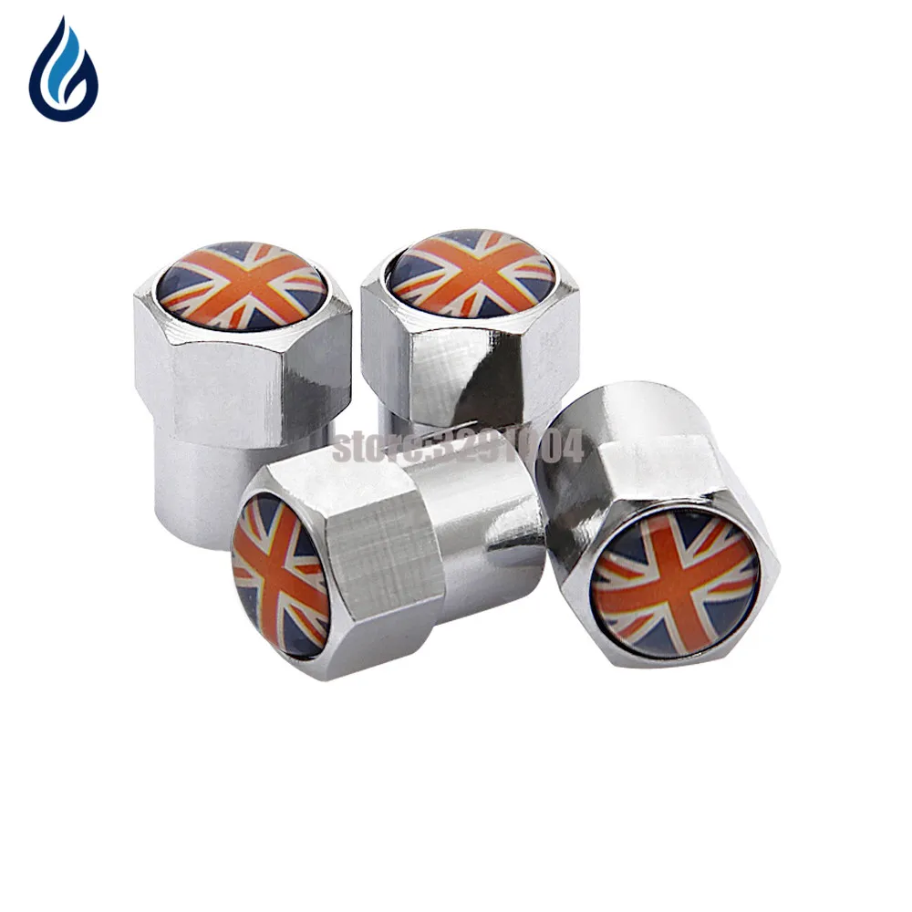 Universal 8mm Car Wheel Tyre Tire Air Valve Caps UK United Kingdom Flag for Ford