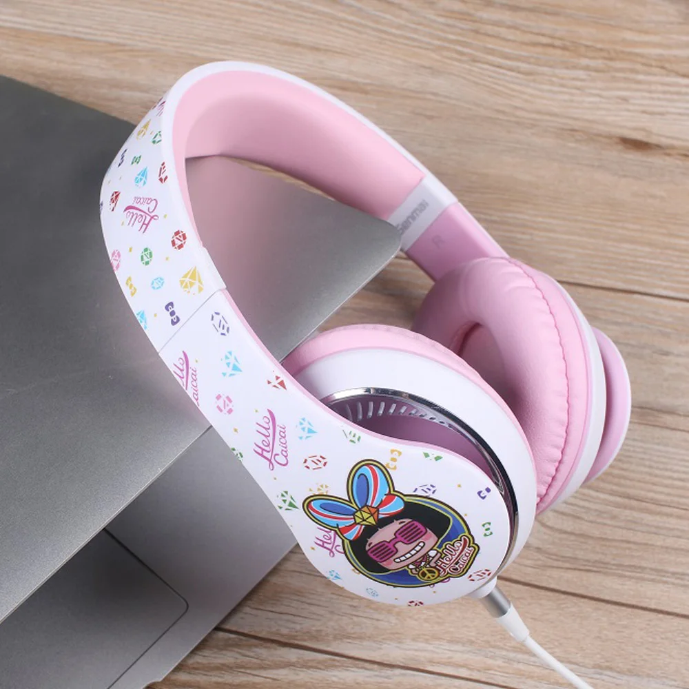 SOE Pink HIFI Music Headphones For Girls Casque Audio Headphones For