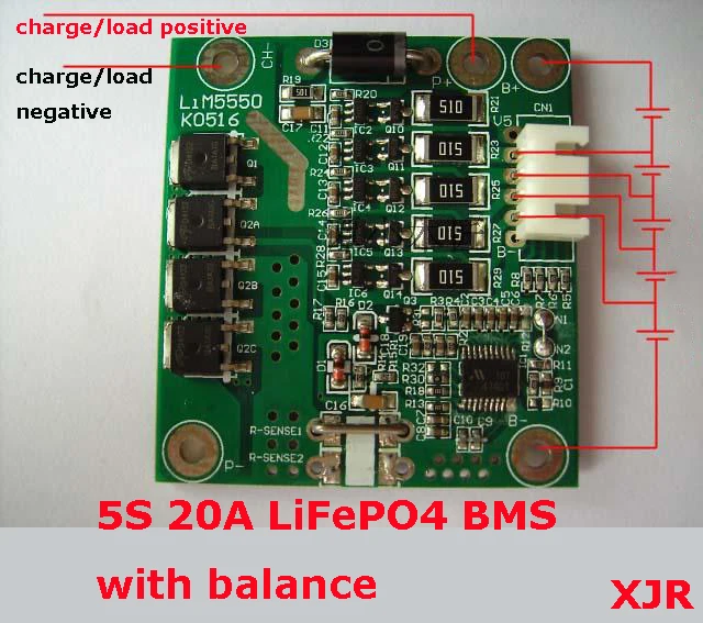 5S 20A LiFePO4 BMS/PCM/PCB Защитная плата аккумулятора для 5 упаковок 18650 аккумуляторная
