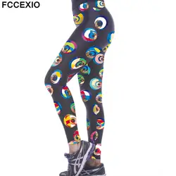 FCCEXIO Кошки Глаза 3D печатные спортивные Леггинсы женские дышащие Фитнес Брюки Высокие эластичные женские брюки оптом тренировочные брюки