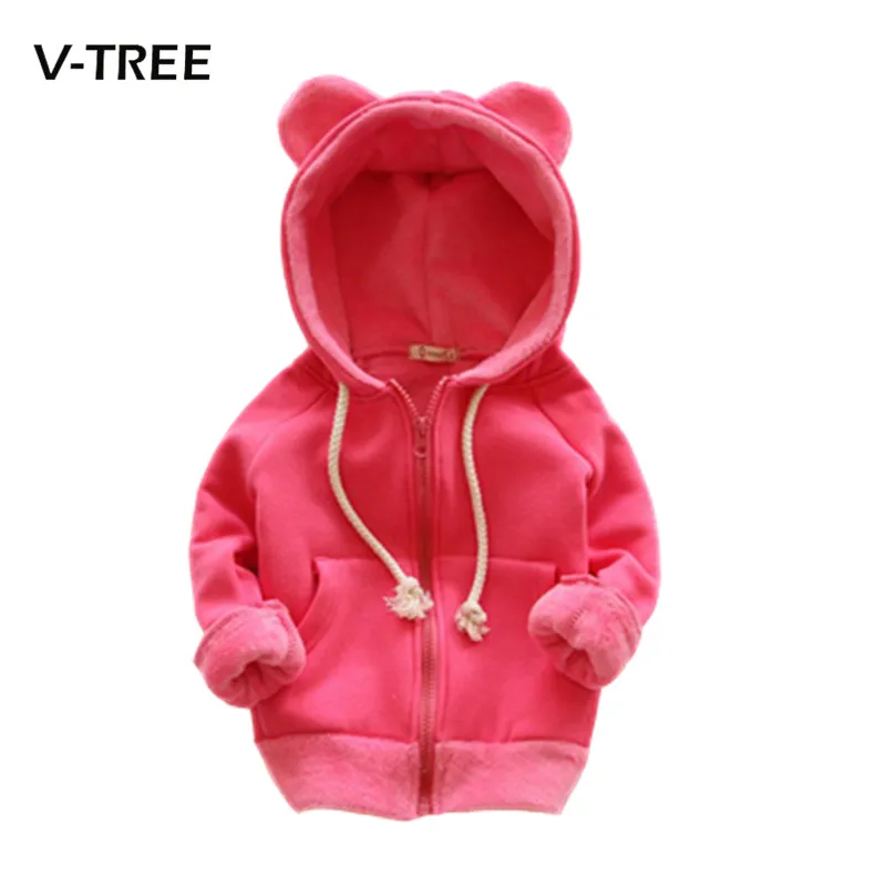 

New winter girls outwear jacket long sleeve children jackets hoodies fleece kids coat tops 2-7Y baby girls warm clothes